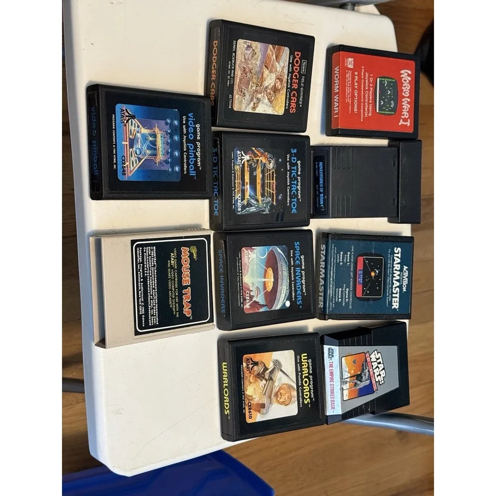 Atari 2600 Games Lot Of 10 , Worn War‎ , Star Master , Dodger Cars, Mouse Trap
